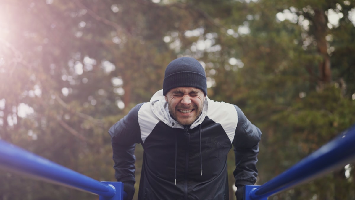 Man in healthy lifestyle practicing daily habits